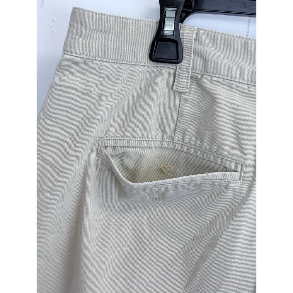Vintage 90s Tommy Hilfiger Men's 38X32 Wide Tapered Leg Chino Pants Khaki Cotton